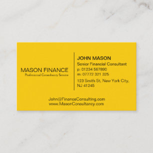 Carte de visite jaune générique simple