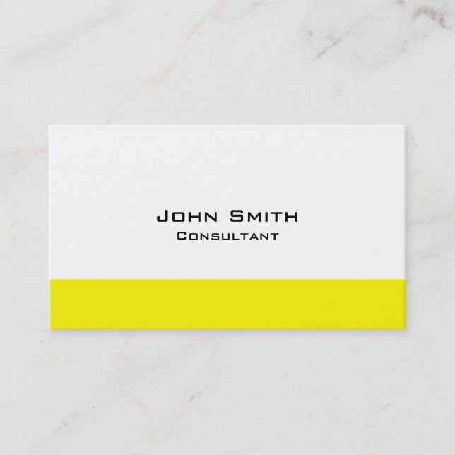 Carte De Visite Jaune Moderne Design Classique Simple (Devant)