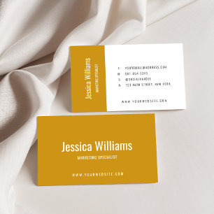 Carte De Visite Jaune Moutarde Professionnel Personnalisé Minimali