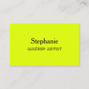 Carte De Visite Jaune Néon Noir Rétro Couleur Personnalisée Maquil