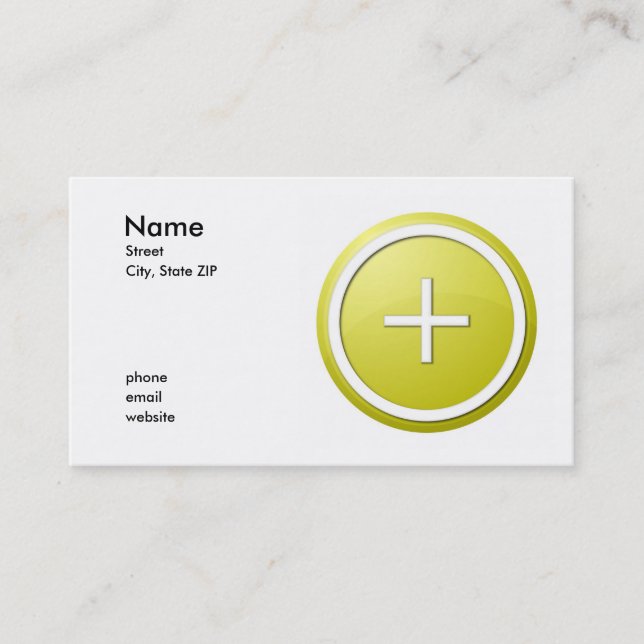Carte De Visite jaune plus (Devant)