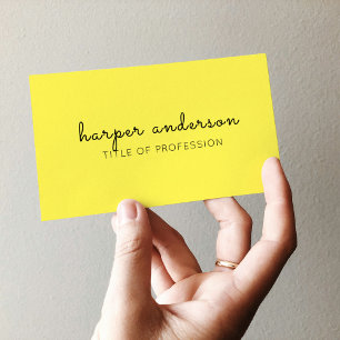 Carte De Visite Jaune Simple Moderne Professionnel