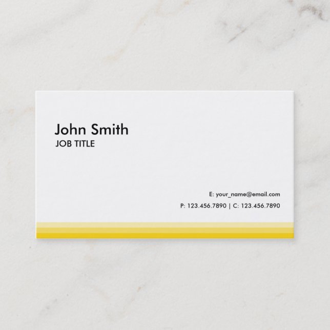 Carte De Visite Jaune simple professionnel moderne (Devant)