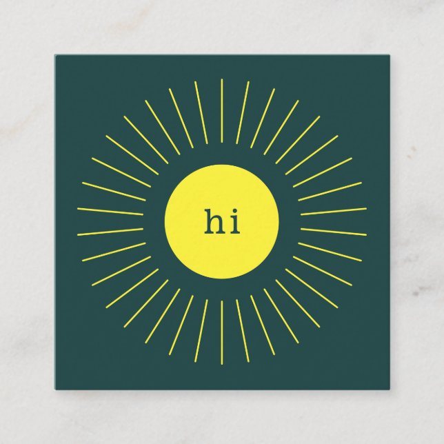 Carte de visite jaune soleil graphique | Cartes de (Devant)