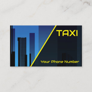 Carte De Visite Jaune TAXI jour et nuit chauffeur de taxi conducte