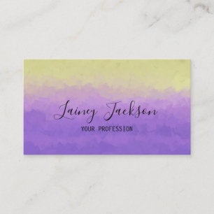 Carte De Visite Jaune tendance et violet clair abstrait