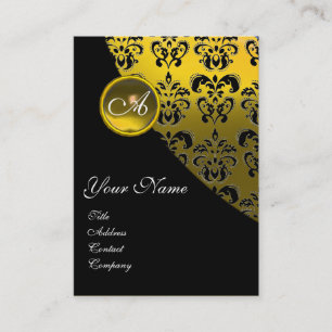 CARTE DE VISITE JAUNE TOPAZ NOIR DOMMASQUE MONOGRAM
