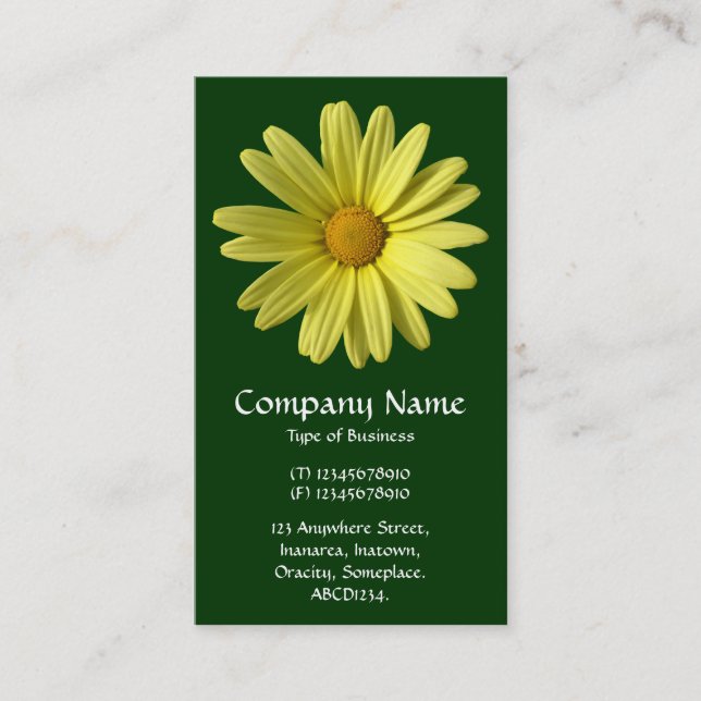 Carte De Visite Jaune - Vert foncé (Devant)