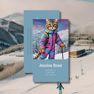 Carte de visite jazzy pour chats d'hiver - entrepr