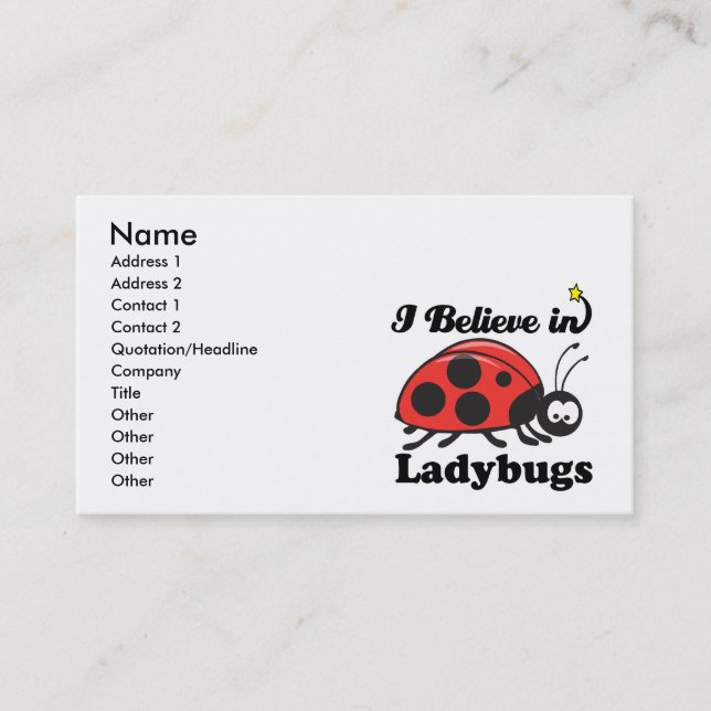 Carte De Visite je crois aux ladybugs (Devant)