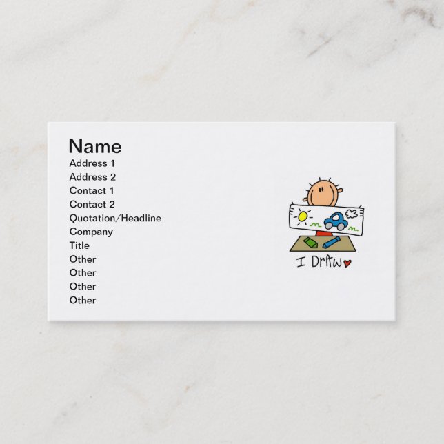 Carte De Visite Je Dessine (Devant)