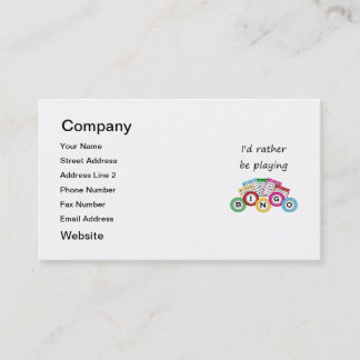 Carte De Visite Je jouerais plutôt le bingo-test