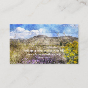 Carte De Visite "Je lèverai mes yeux" Bible verse business ca