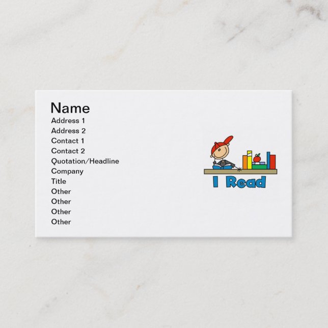 Carte De Visite Je lis (Devant)