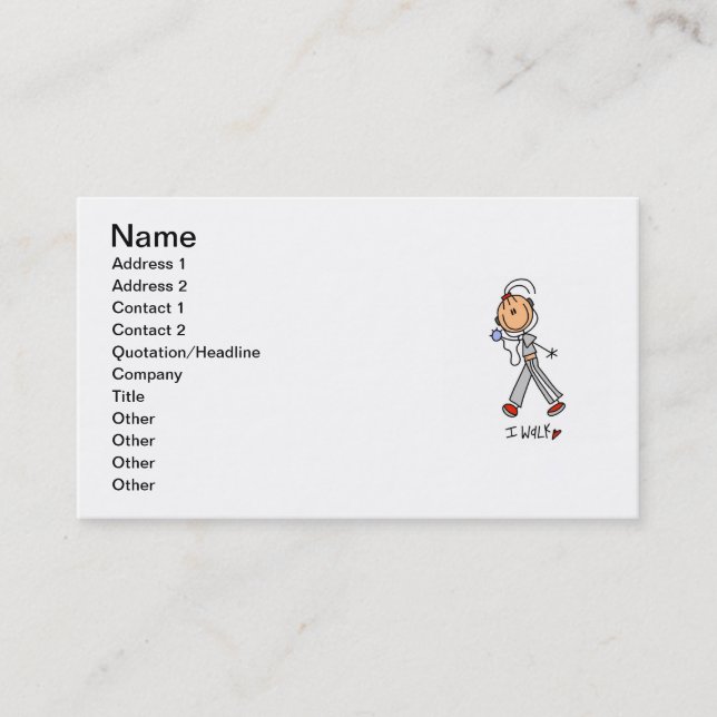 Carte De Visite Je marche (Devant)