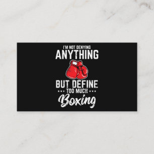 Carte De Visite Je Ne Nie Rien De Drôle Amateur Amateur De Boxe