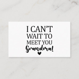 Carte De Visite Je ne peux pas attendre de vous rencontrer Grosses