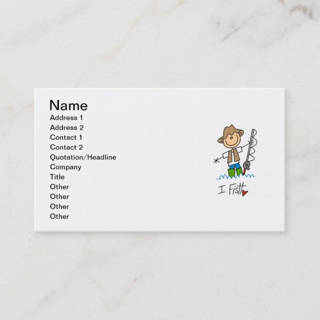 Carte De Visite Je pêche (Devant)