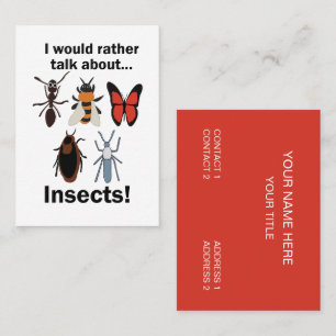 Carte De Visite Je préférerais parler des entomologistes des insec