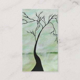 Carte De Visite Je seul ai attendu l'arbre tordu d'art abstrait de