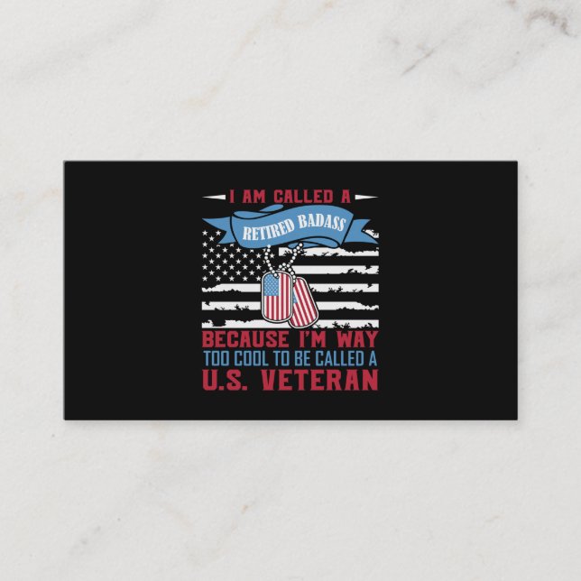 Carte De Visite Je Suis Appelé Un Badass Retraité (Devant)