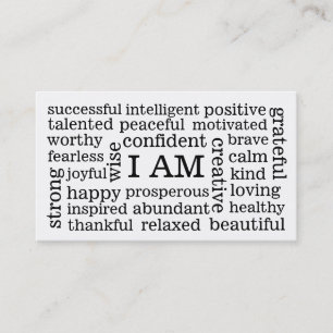 Carte De Visite JE SUIS des affirmations positives pour la santé