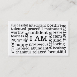 Carte De Visite JE SUIS des affirmations positives pour la santé