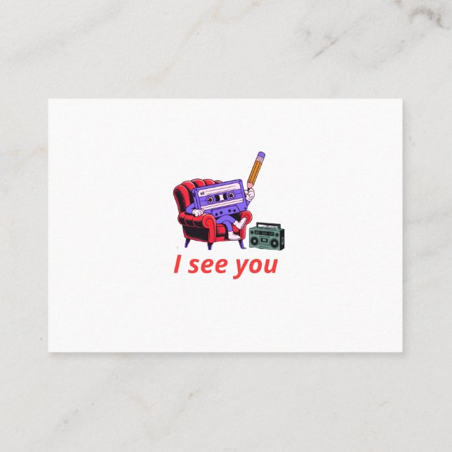 Carte De Visite Je te vois Retro Cassette Lounge (Dos)