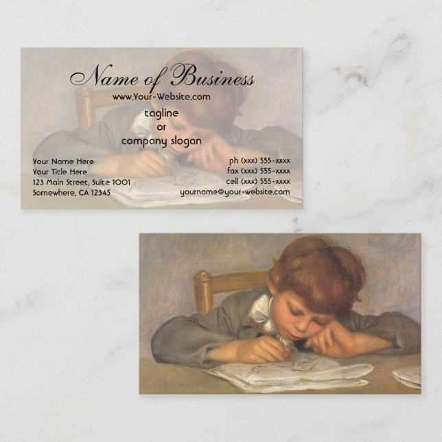 Carte De Visite Jean Dessin par Pierre Auguste Renoir (Devant / Derrière)