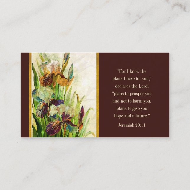 Carte De Visite Jérémie 29:11 Je connais les plans que j'ai pour v (Devant)