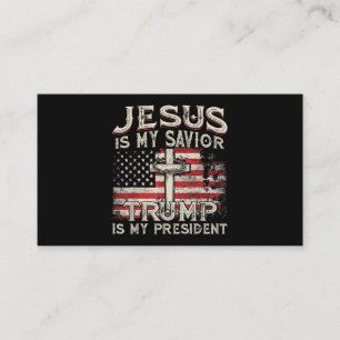 Carte De Visite Jésus Est Mon Sauveur Trump Est Mon Président Amér