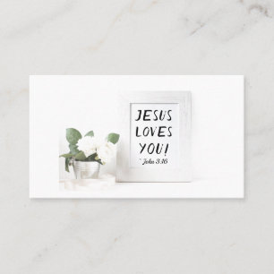 Carte De Visite Jésus T'Aime ! John 3:16, Écriture de référence