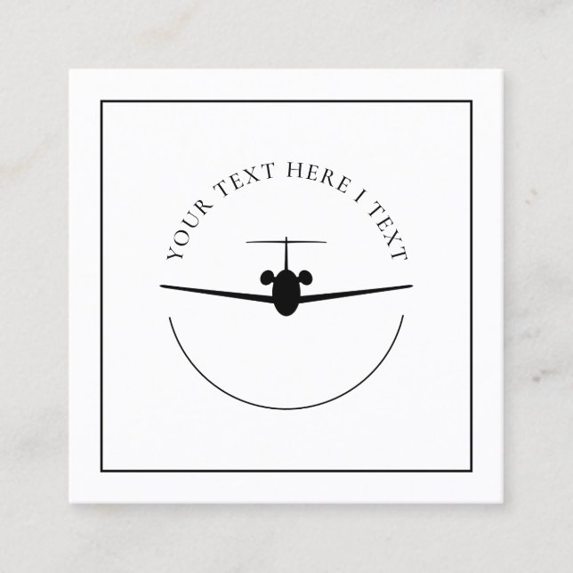 Carte de visite Jet minimal - Style de logo person (Devant)