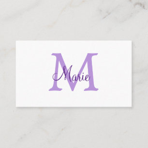 Carte De Visite jeté simple minimal ajouter nom monogramme rose ro
