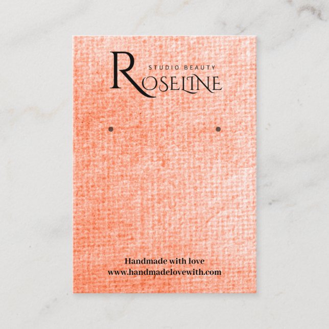 Carte De Visite Jetée de bijoux Peach Light Orange aquarelle (Devant)
