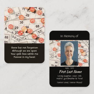 Carte De Visite Jeu de Bingo de prière de photos commémoratives