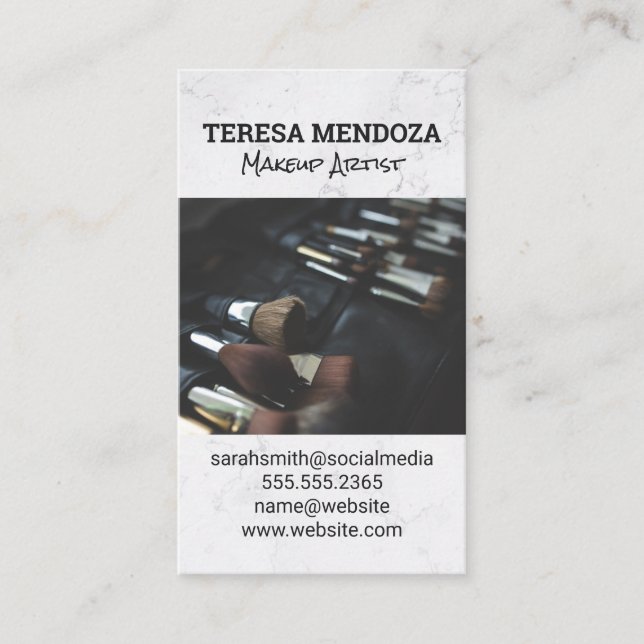Carte De Visite Jeu de brosses de maquillage (Devant)