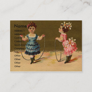 Carte De Visite Jeu de deux filles avec la corde et le cercle