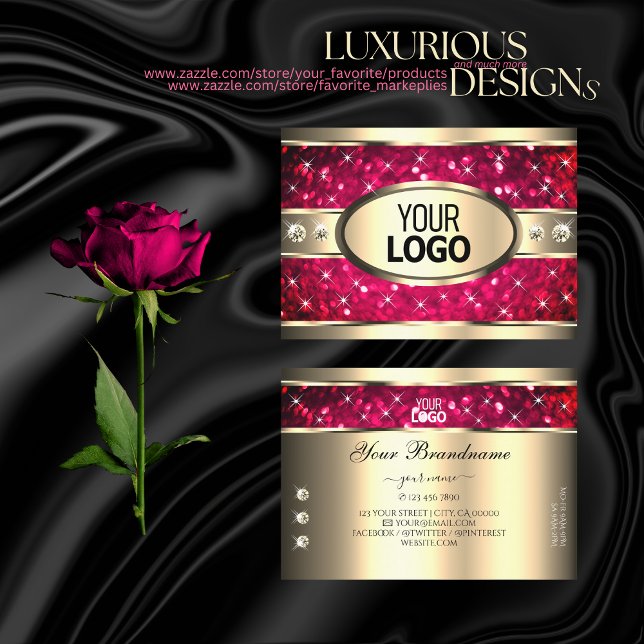 Carte De Visite Jeu d'oeil or rose Parties scintillant Diamants aj (Créateur téléchargé)