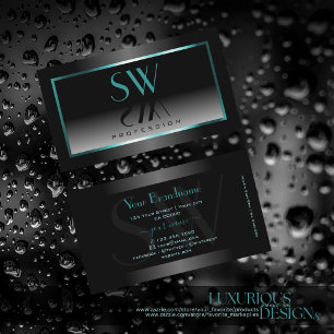 Carte De Visite Jeu oculaire noir blanc Gradiogramme Turquoise