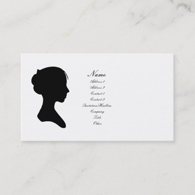 Carte De Visite Jeune Madame silhouette (version 2) (Devant)