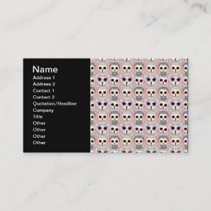 Carte De Visite Jeunes Hiboux sur Motif Rose