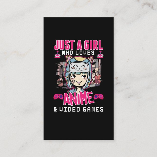 Carte De Visite Jeux Vidéo Anime fille Otaku Ado Jeux Japonais (Devant)