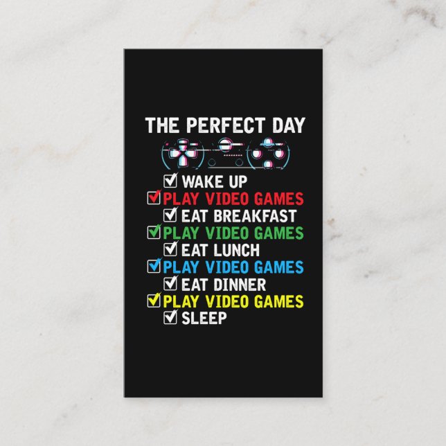 Carte De Visite Jeux Vidéo Enfants Amusant Gamer (Devant)