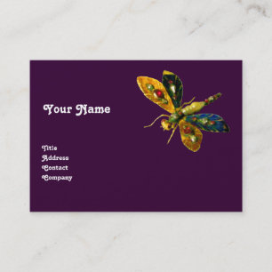 Carte De Visite JEWEL ANTIQUE DRAGONFLY, Violet
