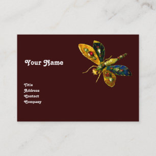 Carte De Visite JEWEL DRAGONFLY ANTIQUE, Rouge