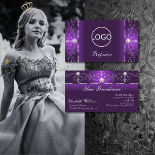 Carte De Visite Joaillé élégant violet Lilac Squiggled Bijoux avec