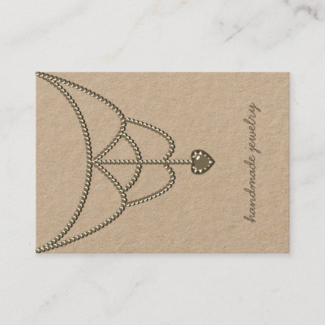 Carte De Visite Joaillerie Perles Collier Afficher Gold Heart Glam (Devant)