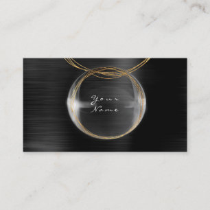 Carte De Visite Joaillière Styliste Gold Verre Ball Black Metallic