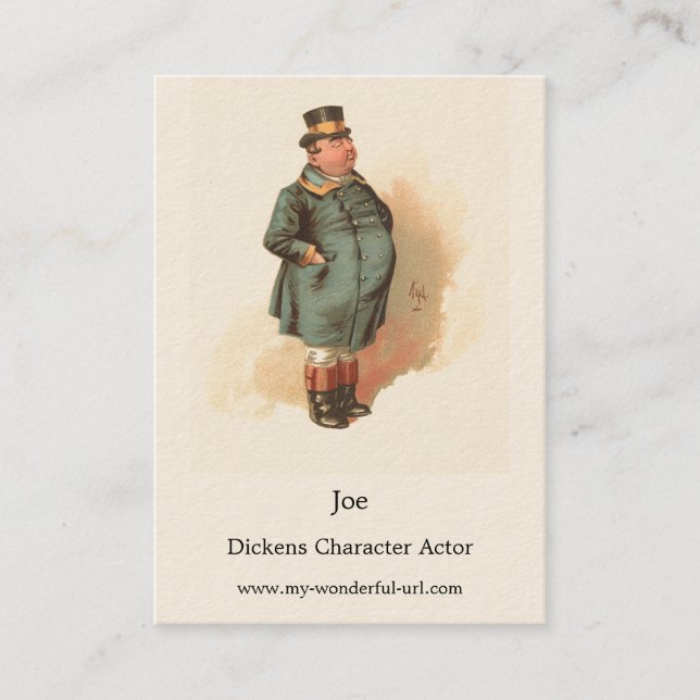 Carte De Visite Joe (Le Gros Garçon) Kyd, Dickens The Pickwick Pap (Devant)